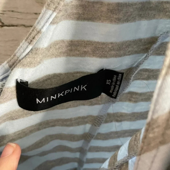 Minkpink blue striped mini  dress size xs - Picture 14 of 16